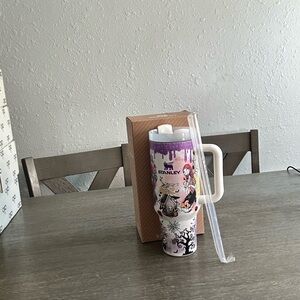 Stanley Purple and White Graphic Tumbler with Straw